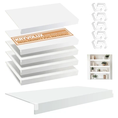 Kryvolux 5 Stück Drahtregalabdeckungen 38 x 16 x 3 Zoll PVC Speisekammer Regal Abdeckung 0,31 Zoll - Bild 1 von 4
