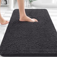 OLANLY Bathroom Rugs 30x20, Extra Soft Absorbent 30" X 20", Dark Grey