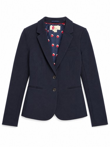 Boden Blazer W 4 Navy Ponte Knit Tailored Fitted Preppy Workwear Quiet Luxury