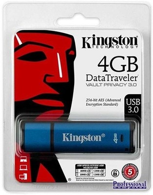 Kingston Technology 4GB Data Traveler, Vault Privacy Edition, 256-bit AES