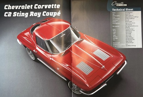 1:43 IXO 1963 Chevrolet Corvette C2 Sting Ray Coupe rot mit Vitrine & Buch - Bild 24 von 24