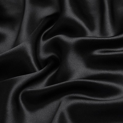 Black 100% Pure Mulberry Silk Fabric by the Yard 44'' width 19 mm 6A Grade