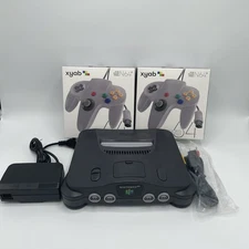 Nintendo 64 N64 Charcoal Gray Console 2 Controller Bundle NUS-001