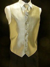 Formal Vest Full Back - Silver VF803