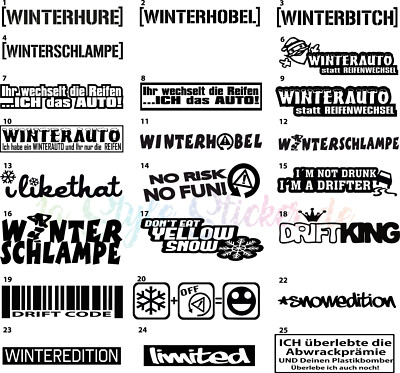 60cm Aufkleber Auto car WINTERAUFKLEBER Schneeflitchen winterbude Winterauto