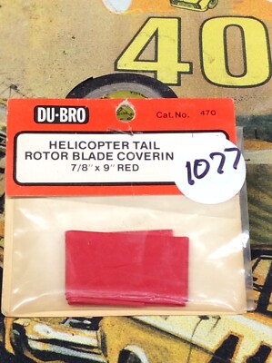 Dubro 470 Helicopter Tail Rotor Blade{7/8''x9''}Covering Red NewInPack USA Ship