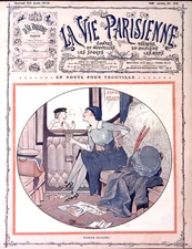 La Vie Parisienne Magazine  20 Aout 1910 Léonnec On the Way to Trouville Cupid