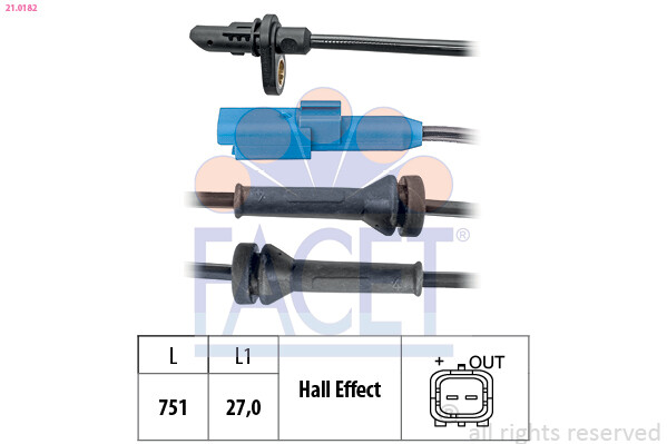 Facet Sensor DrehzahlfüHler Hinten Passend FüR Peugeot 208 Ca_ Cc_ Brandneu-image