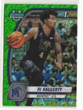 PJ Haggerty 2025 Bowman U Chrome Basketball 1ST BOWMAN GREEN SHIMMER REFRACTOR 