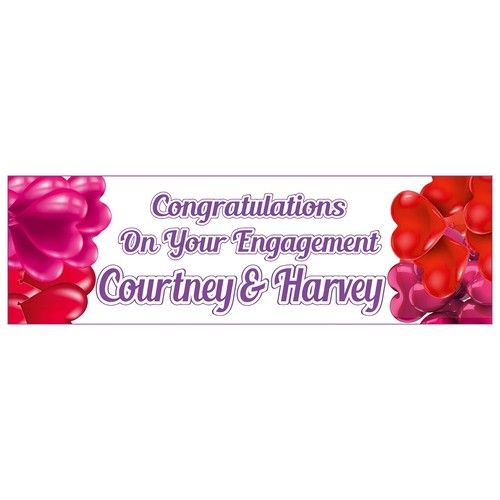 x2 PERSONALISED Congratulations On Your Engagement Party Banners Decorations - Picture 4 of 5
