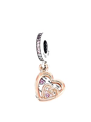 New Authentic PANDORA Entwined Infinite Hearts Double Dangle Charm