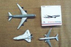 Schabak Boeing 777 diecast plane; plastic United Airlines Matchbox Space Shuttle