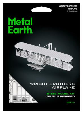 Fascinations Metal Earth Wright Brothers Airplane 3D Steel Puzzle DIY Model Kit