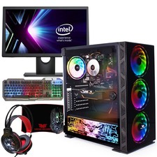 Gaming PC Computer Bundle Intel Core i5 16GB 120GB SSD 4GB GTX 1650 Windows10
