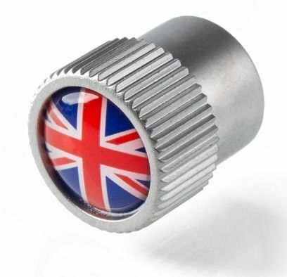 NEW GENUINE JAGUAR UNION JACK ALLOY WHEEL STEM VALVE DUST CAPS SET C2D19599 CAP - Picture 1 of 6