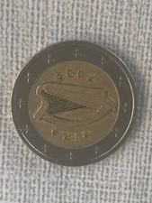 2 Euro Münze - Eire 2002 Irland - Keltische Harfe -  aus Umlauf