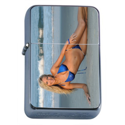 New Jersey Pin Up Girls D9 Flip Top Oil Lighter Wind Resistant