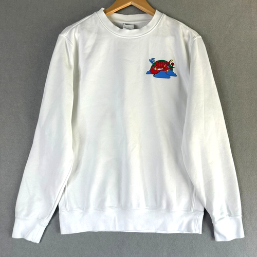 NIKE Sweatshirt Mens S White Have a Nike Day Spirit Fleece Crewneck Swoosh 0345 - Picture 3 of 9
