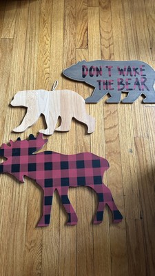 Hobby Lobby Wooden Red Buffalo Check Moose And Bear