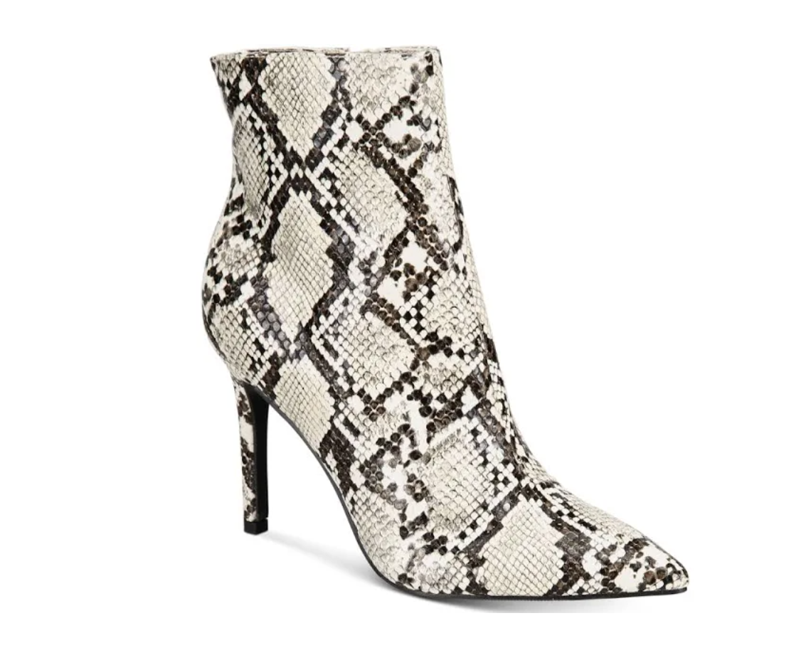 Thalia Sodi Women's Stiletto Ankle Booties Rylie Color Natural Snake