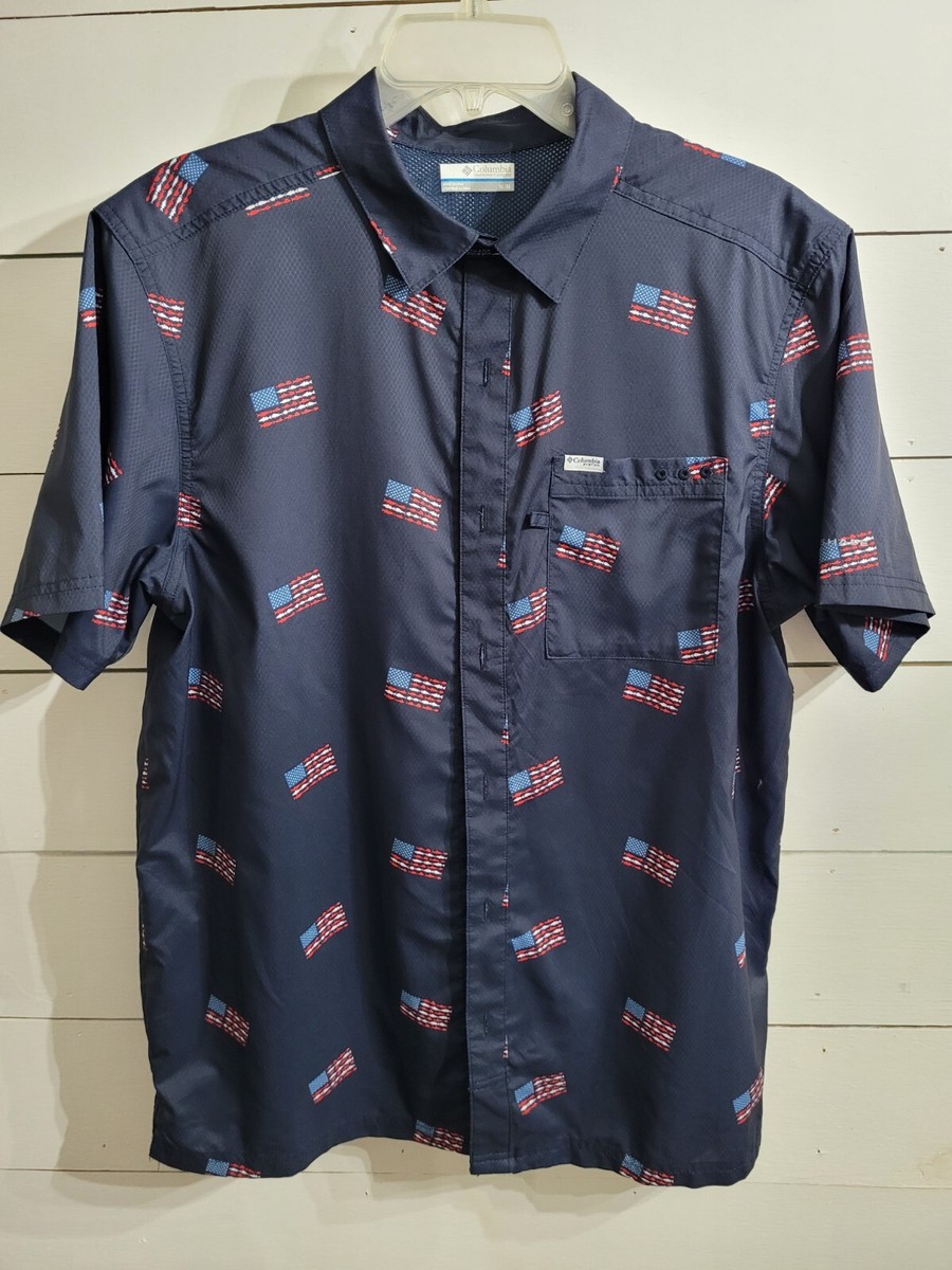 Chemise Columbia Super Bluefin Winds Pour Homme - Taille M, Manches Courtes, Pêche USA
