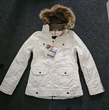 TCM Tchibo Damen Winter Ski-Jacke gefüttert creme-weiss Kapuze Gr 40 NEU