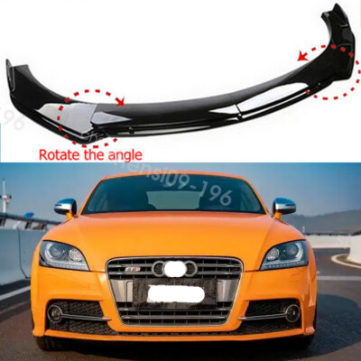 For Audi TT MK2 MK3 Front Bumper Spoiler Lip Splitter Body Kit Glossy Black