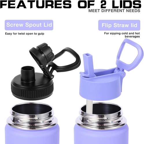 Reusable 20oz Stainless Steel Kids Water Bottles - Insulated & Sweat-Proof - Picture 4 of 9
