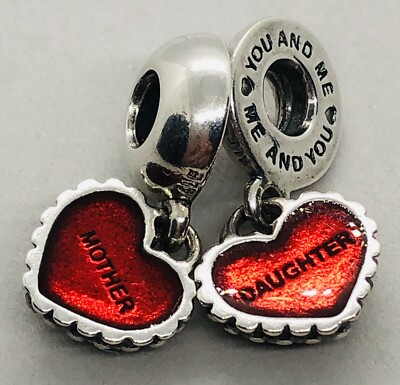 Dangle Charm Pandora Mother Daughter Charm Red Genuine Pandora Red