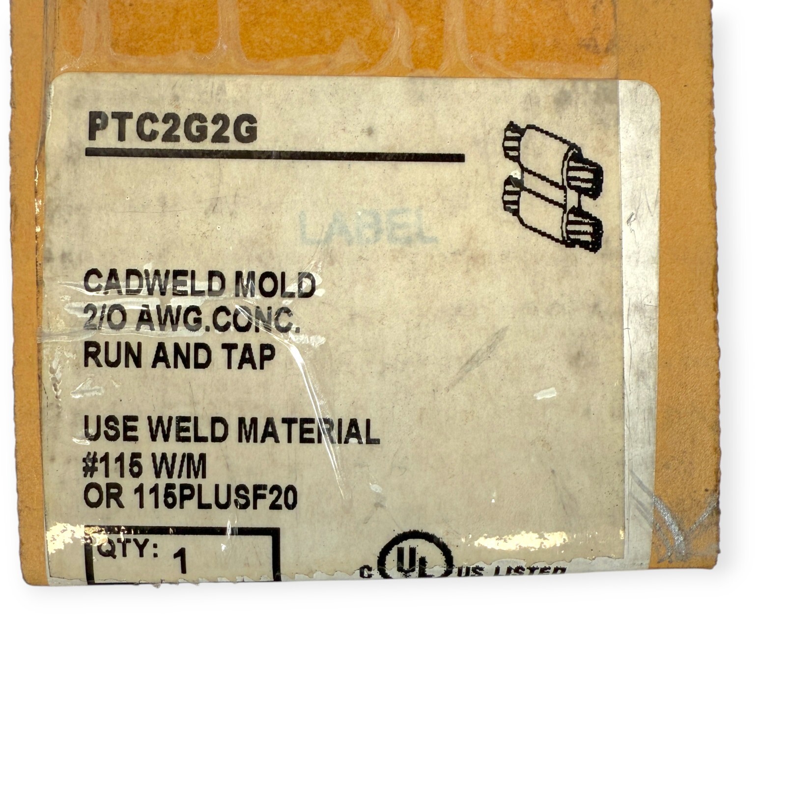 Erico Cadweld PTC2G2G Graphite Mold for Welding Cable to Cable for #115 Material