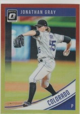 2018 Panini Donruss Optic Red - Yellow Jonathan Gray #90 Colorado Rockies