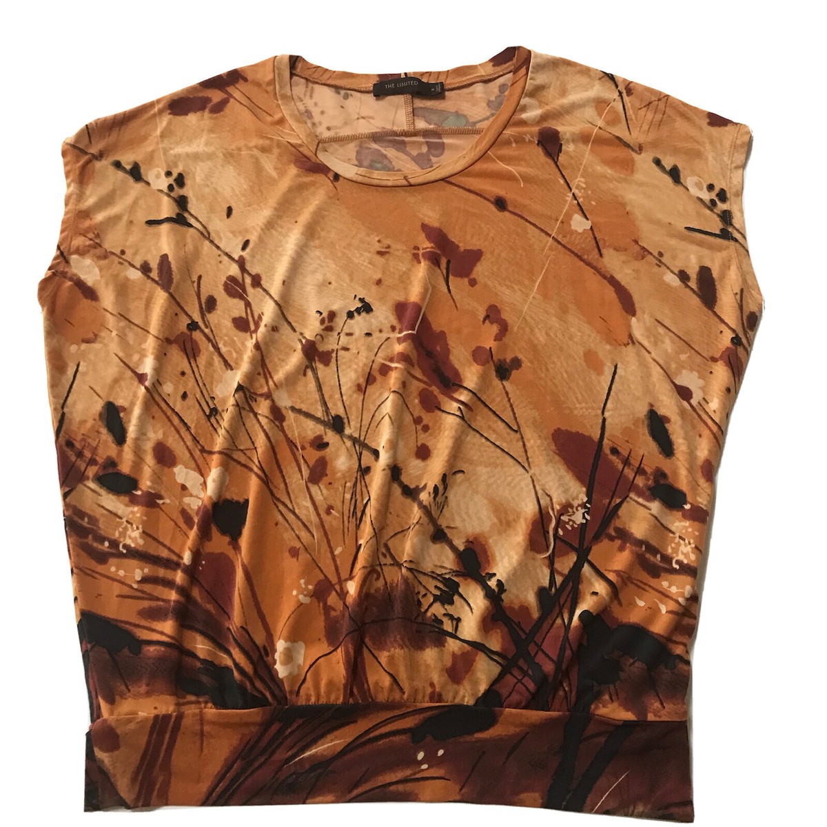 The Limited Top Medium Watercolor Stretch Floral Artsy Boho Grunge