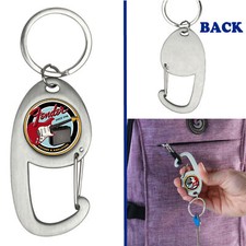 Fender Guitars Stratocaster Premium Brushed Silver Carabiner Keychain