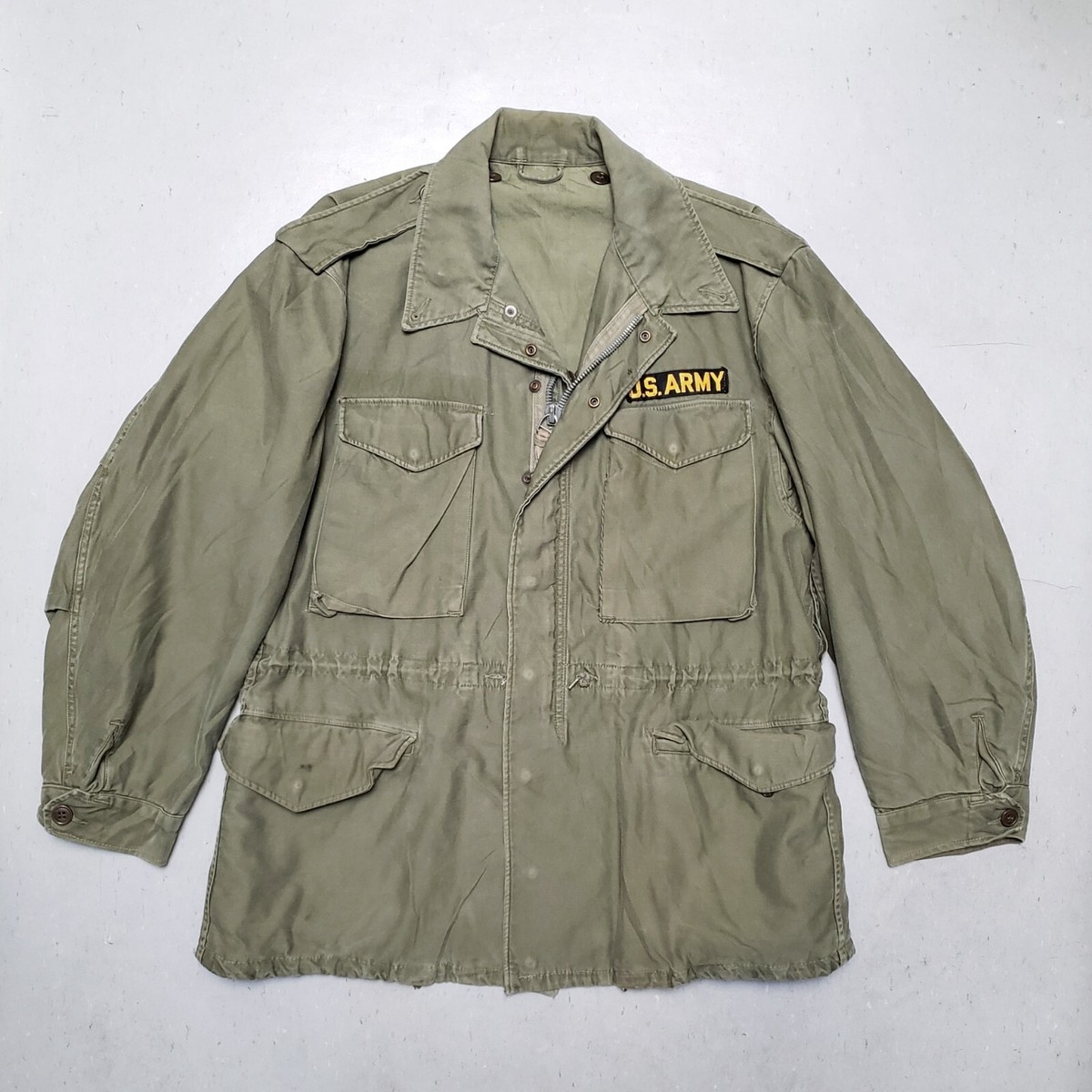 Vtg 50s Korean War M-51 Jacket w Patch US Army Military