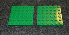 (2) 6x6 Green Standard Base Plate Bricks ~ Lego  ~ NEW ~ Castle