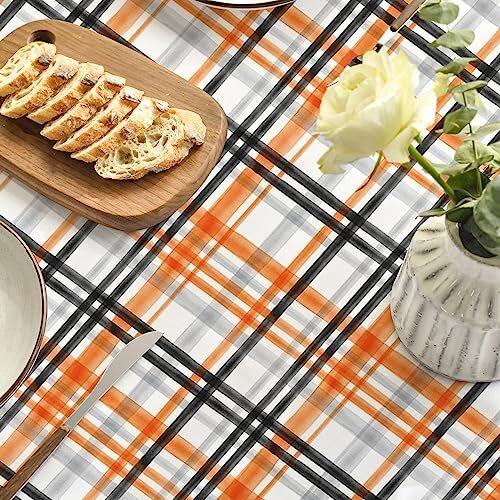 halloween-tablecloth-70x70-inch-round-orange-buffalo-plaid-washable