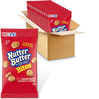Nutter Butter Bites Peanut Butter Sandwich Cookies 12 Pack 3 Ounce Bags