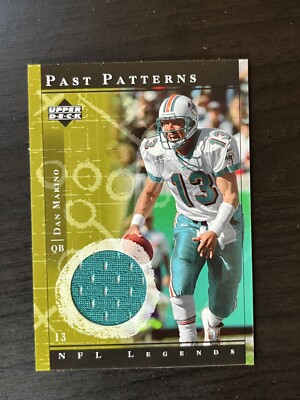 Dan Marino 2001 UD Past Patterns NFL Legends Relic #PP-DM GU Jersey Dolphins HOF