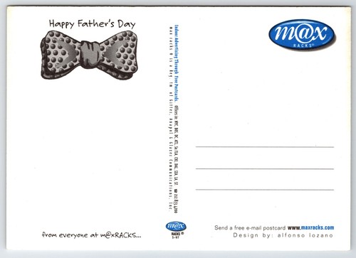 Postkarte Happy Vatertag Fliege Ausschnitt Max Rack Werbung - Bild 2 von 2