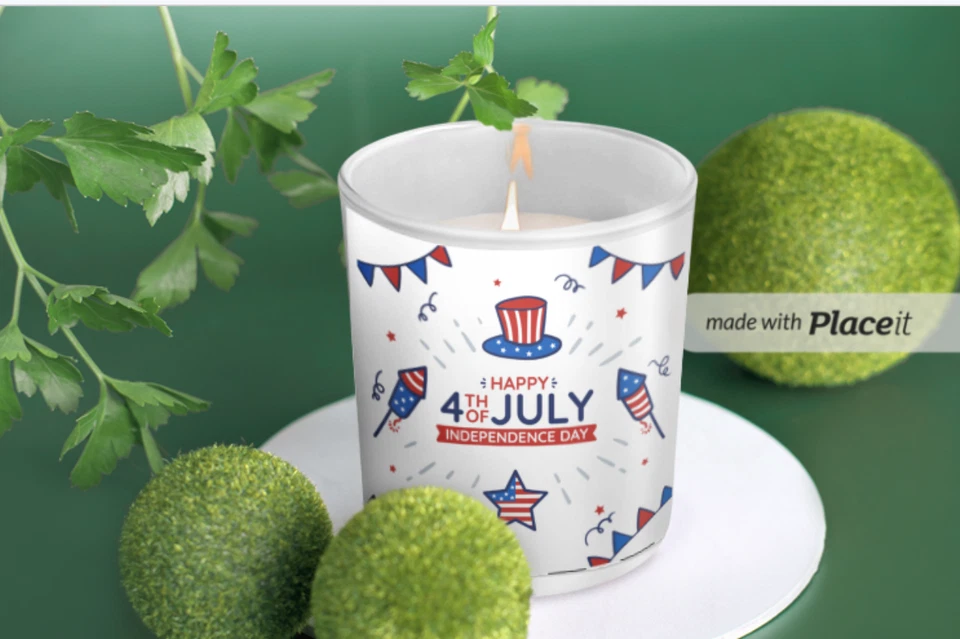 Velas perfumadas de cera de soja del 4 de julio, velas patrióticas de cera de albaricoque de coco regalo Foto 4 de 4