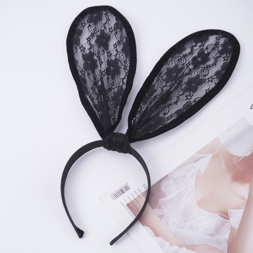 Rabbit Ears Hair Hoop Collar+Cuffs Plush Ball Bunny Tail Set Fancy Dress AU - Picture 6 of 50