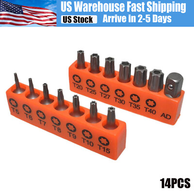 14 Torx Bit Set Torq Hex Star Spanner Tri Wing Screwdriver Tamper Proof Security