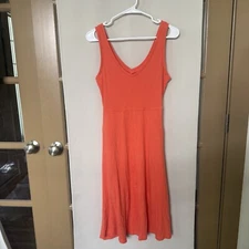 A New Day Womens Small Pink V-Neck Ribbed Dress with Pockets