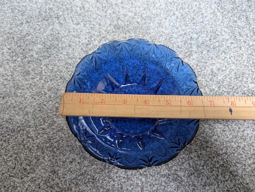 Vintage Avon Royal Sapphire Cobalt Blue Glass Plates Bowls Cups France 15-Piece - Picture 13 of 24