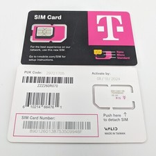 LOT OF 10 NEW T-Mobile 4G 5G LTE Sim Card Tmobile TRIPLE CUT. STD, Micro, Nano