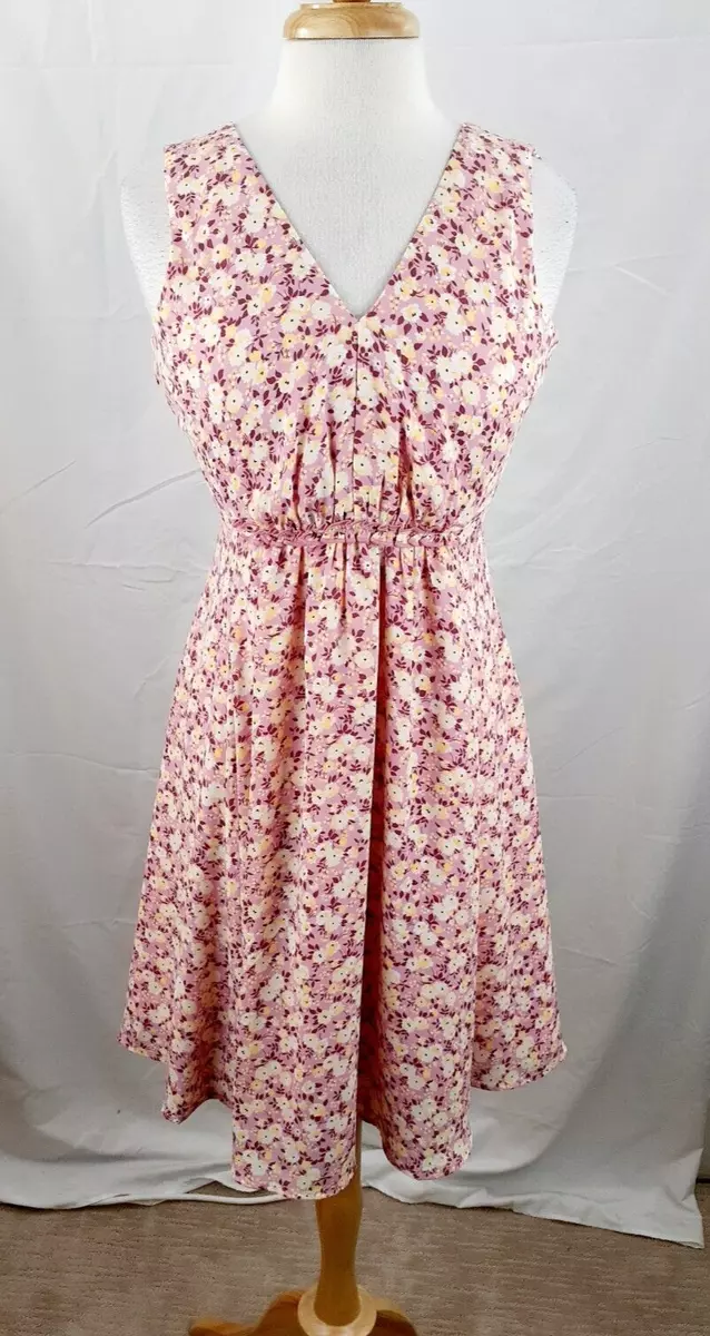 Pink floral a line dress sale