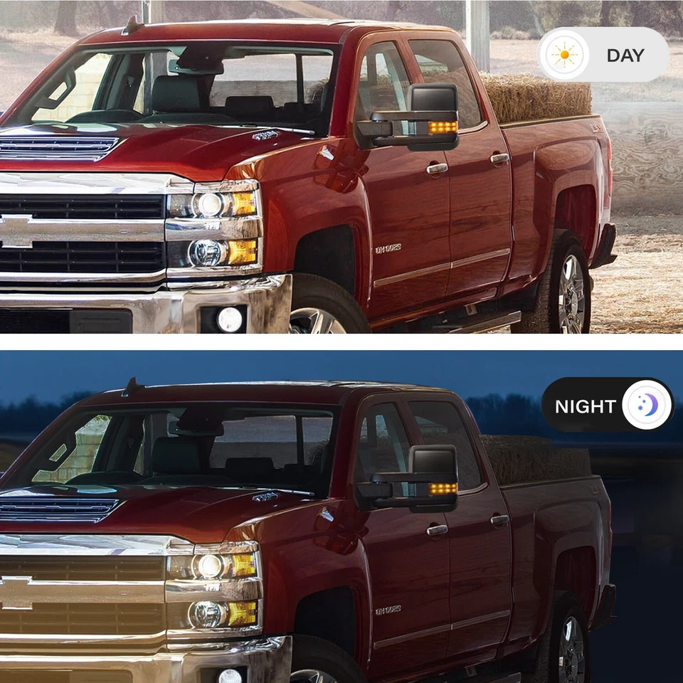 Espejos retrovisores térmicos eléctricos para remolque Chevy Silverado GMC Sierra 1500 2500 3500HD 2014-18 Foto 3 de 4