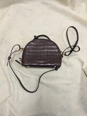 Radley London Croc Embossed Leather Bag Burgundy Brown | eBay