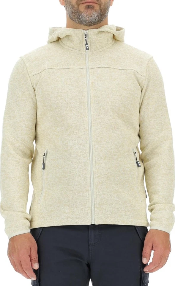 Jeep Giacca Felpata Tricot Funzionale Uomo Cappuccio Tasche Zippate Pile Uomo L - Imagen 2 de 3