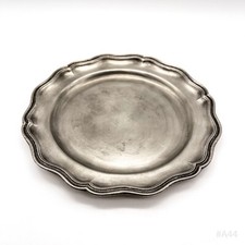 Vintage Zinnteller, Teller aus Zinn, Zierteller punziert 95% Rein Zinn - 14cm